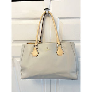 Kate Spade New York Parnell Street Wensley Gray Handbag W/ Beige Straps $395